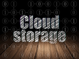 Image showing Cloud technology concept: Cloud Storage in grunge dark room
