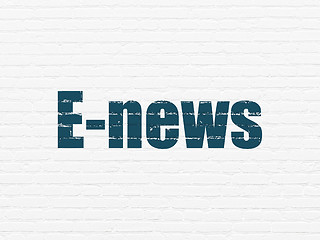 Image showing News concept: E-news on wall background