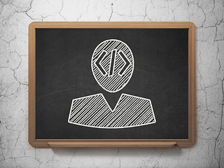 Image showing Software concept: Programmer on chalkboard background