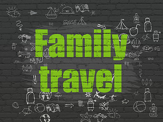 Image showing Travel concept: Family Travel on wall background