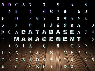 Image showing Database concept: Database Management in grunge dark room