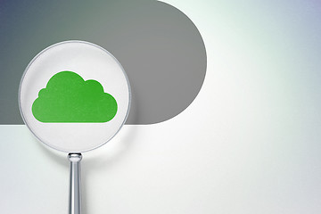 Image showing Cloud networking concept:  Cloud with optical glass on digital background