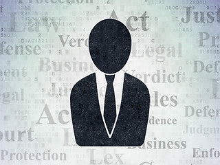 Image showing Law concept: Business Man on Digital Paper background