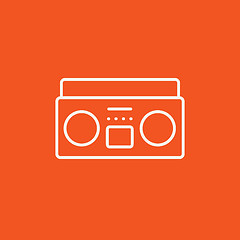 Image showing Radio cassette player line icon.