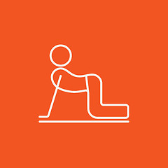 Image showing Man practicing yoga line icon.