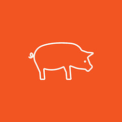 Image showing Pig line icon.