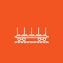 Image showing Cargo wagon line icon.