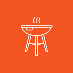 Image showing Kettle barbecue grill line icon.