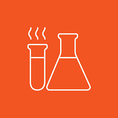 Image showing Laboratory equipment line icon.