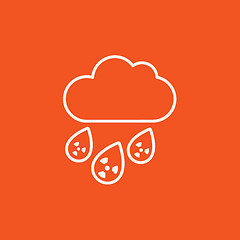 Image showing Radioactive cloud and rain line icon.