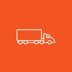 Image showing Delivery truck line icon.