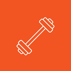 Image showing Dumbbell line icon.