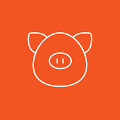 Image showing Pig head line icon.