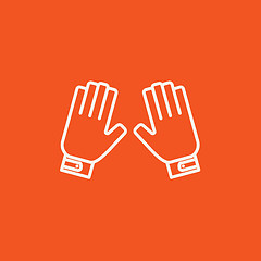 Image showing Motorcycle gloves line icon.