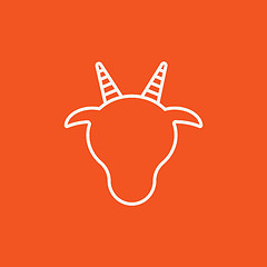 Image showing Cow head line icon.