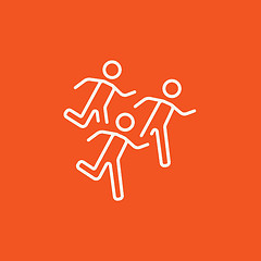 Image showing Running men line icon.