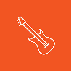 Image showing Electric guitar line icon.