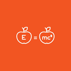 Image showing Two apples with formulae line icon.