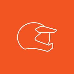 Image showing Motorcycle helmet line icon.