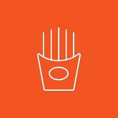 Image showing French fries line icon.