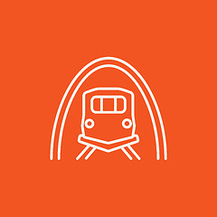 Image showing Railway tunnel line icon.