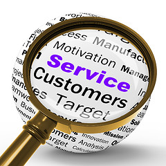 Image showing Service Magnifier Definition Shows Assistance Or Customer Suppor