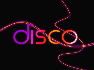 Image showing Groovy Disco Means Dancing Party And Music
