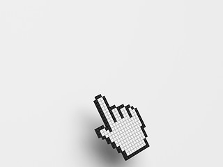 Image showing Cursor Hand On White Background Shows Blank Copyspace Website