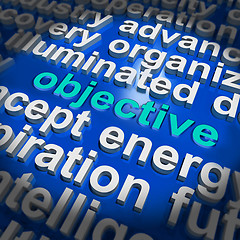Image showing Objective  In Word Cloud Shows Aims Goals Or Aspirations