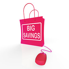 Image showing Big Savings Bag Shows Online Sales and Discounts