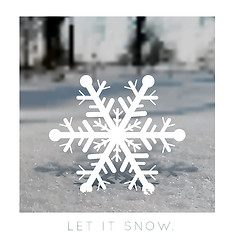 Image showing Vector snowflake on a blurred background 