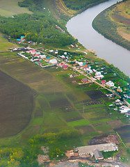 Image showing Aerial view of housing estate in Lugovoe. Russia