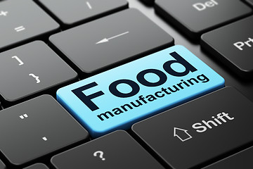 Image showing Manufacuring concept: Food Manufacturing on computer keyboard background