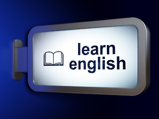 Image showing Studying concept: Learn English and Book on billboard background