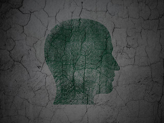 Image showing Learning concept: Head on grunge wall background