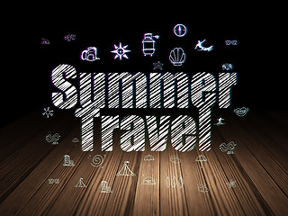 Image showing Tourism concept: Summer Travel in grunge dark room