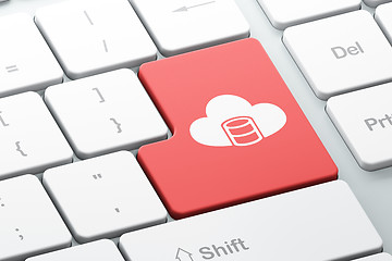 Image showing Programming concept: Database With Cloud on computer keyboard background