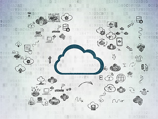 Image showing Cloud computing concept: Cloud on Digital Paper background