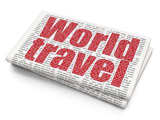 Image showing Tourism concept: World Travel on Newspaper background