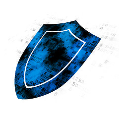 Image showing Safety concept: Shield on Digital background