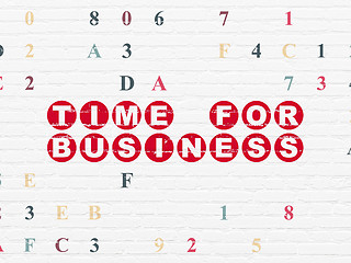 Image showing Time concept: Time for Business on wall background