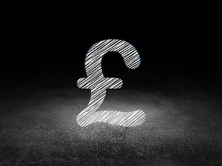 Image showing Money concept: Pound in grunge dark room