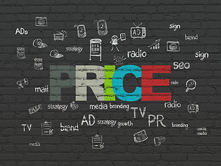 Image showing Marketing concept: Price on wall background