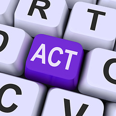 Image showing Act key Means Perform Or Acting\r