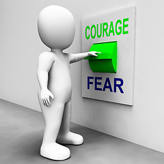 Image showing Courage Fear Switch Shows Afraid Or Courageous