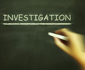 Image showing Investigation Chalk Means Inspect Analyse And Find Out
