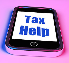 Image showing Tax Help On Phone Shows Taxation Advice Online