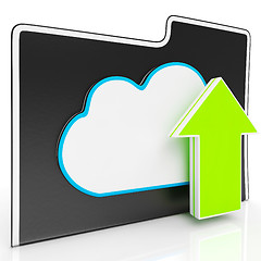 Image showing Upload Arrow And Cloud File Showing Uploading