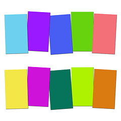 Image showing Five Blank Paper Slips Show Copyspace For 5 Letter Words