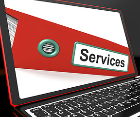 Image showing Services File On Laptop Shows Services Records